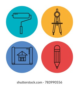 architectural design set icons