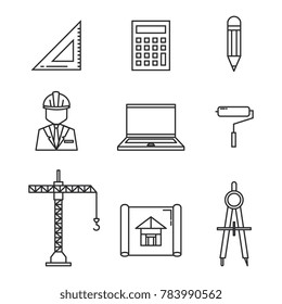 architectural design set icons