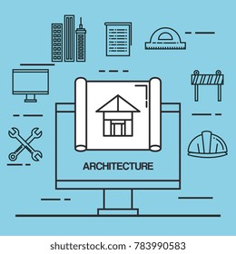 architectural design set icons