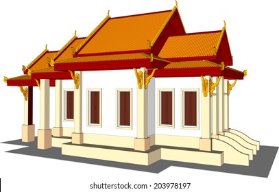 Architectural design, the small temple in Thailand.