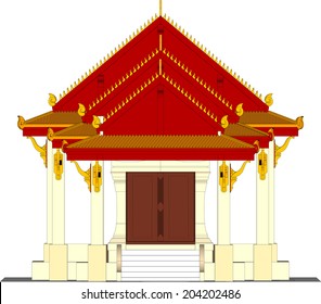 Architectural design, the small temple in Thailand.