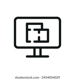 Architectural design software isolated icon, blueprint software vector symbol with editable stroke