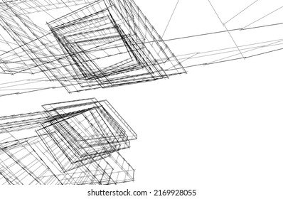 ilustración vectorial 3d de diseño arquitectónico