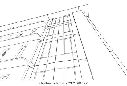 Architekturdesign, Vektorgrafik 3D-Illustration