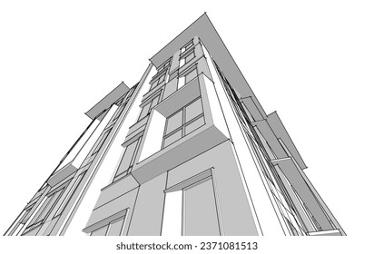 Ilustración del vector de diseño arquitectónico 3d