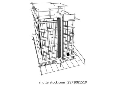 Architectural design vector 3d illustration