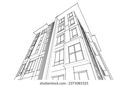 Architectural design vector 3d illustration
