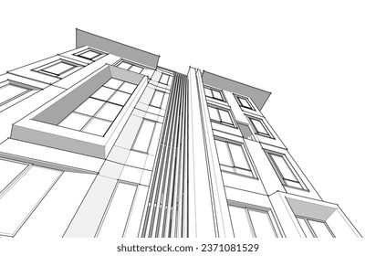 Architekturdesign, Vektorgrafik 3D-Illustration