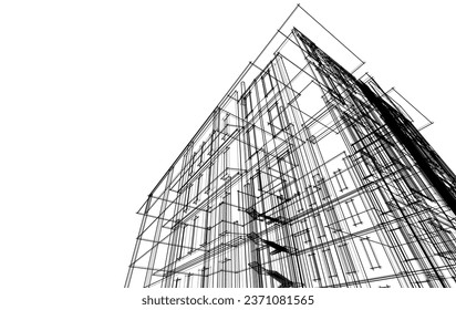 Ilustración del vector de diseño arquitectónico 3d