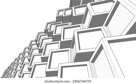 Architectural design vector 3d illustration