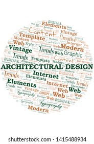 Architectural Design word cloud. Wordcloud made with text only.