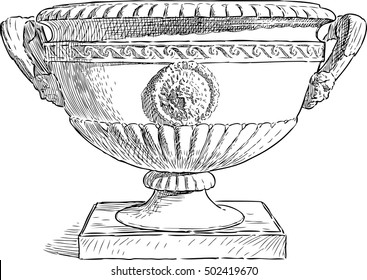 architectural detail in shape of a vase