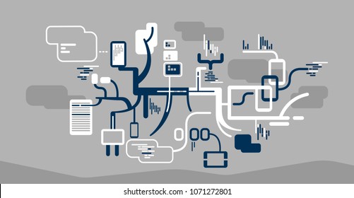 Architectural diagram of a digital network flow