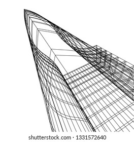 Architectural drawing 3d