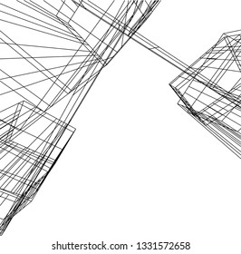 Architectural drawing 3d