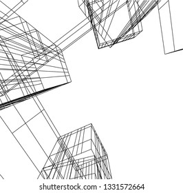 Architectural drawing 3d
