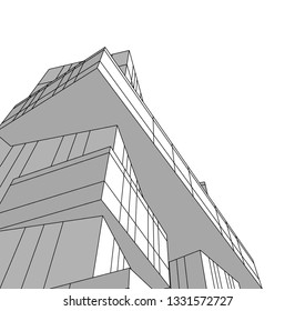 Architectural drawing 3d