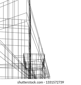 Architectural drawing 3d