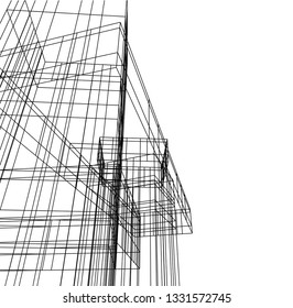 Architectural drawing 3d