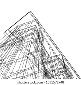Architectural drawing 3d