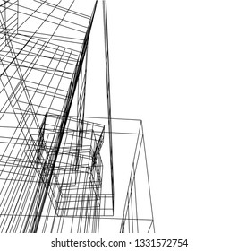 Architectural drawing 3d