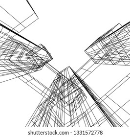Architectural drawing 3d