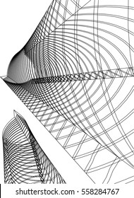 Architectural drawing. 3d building  
