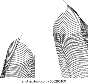 Architectural drawing. 3d building  
