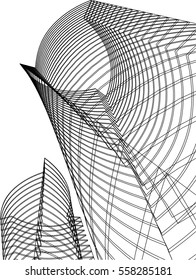 Architectural drawing. 3d building  