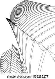 Architectural drawing. 3d building  
