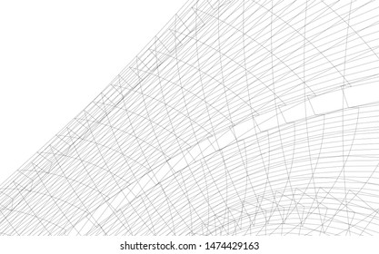 Architectural drawing 3d. Futuristic background