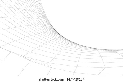 Architectural drawing 3d. Futuristic background