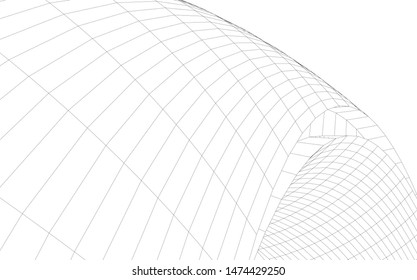 Architectural drawing 3d. Futuristic background
