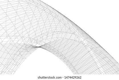 Architectural drawing 3d. Futuristic background