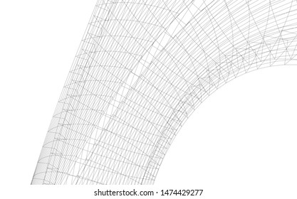 Architectural drawing 3d. Futuristic background