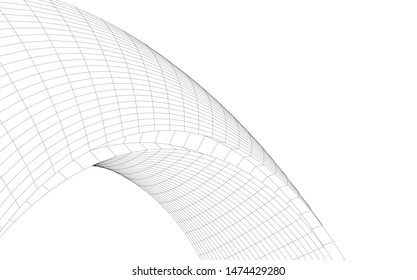 Architectural drawing 3d. Futuristic background