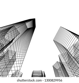  architectural drawing 3d illustration