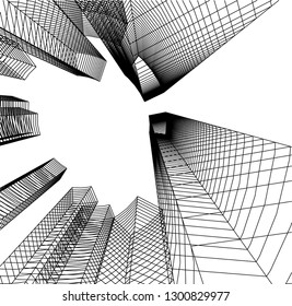  architectural drawing 3d illustration
