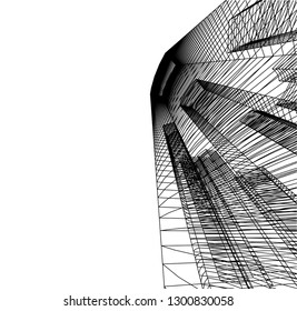  architectural drawing 3d illustration