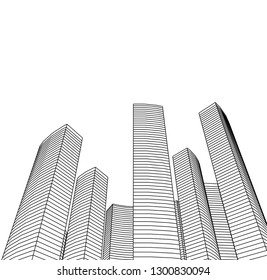  architectural drawing 3d illustration