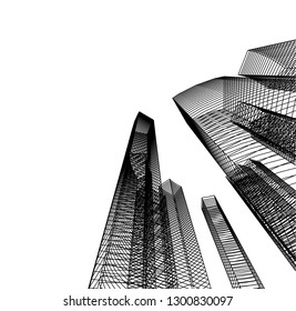  architectural drawing 3d illustration