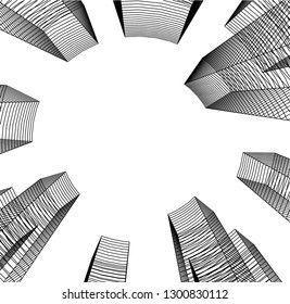  architectural drawing 3d illustration