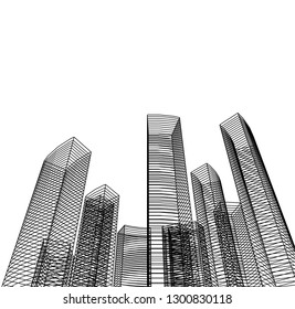  architectural drawing 3d illustration