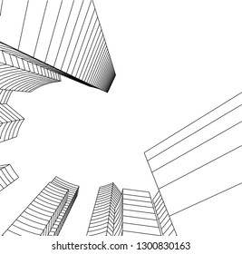  architectural drawing 3d illustration
