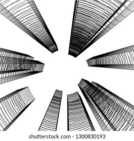 architectural drawing 3d illustration