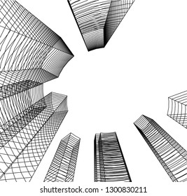  architectural drawing 3d illustration
