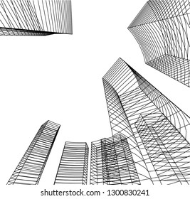  architectural drawing 3d illustration