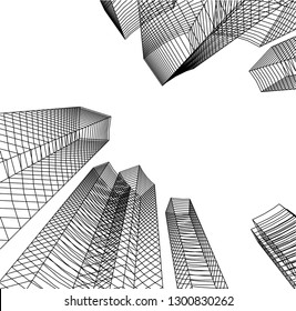  architectural drawing 3d illustration