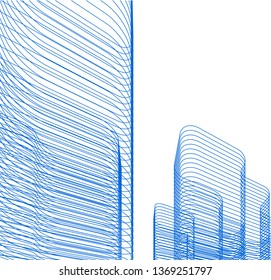  architectural drawing 3d illustration