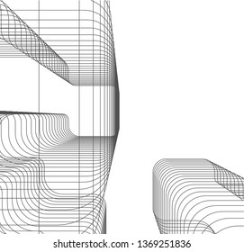  architectural drawing 3d illustration